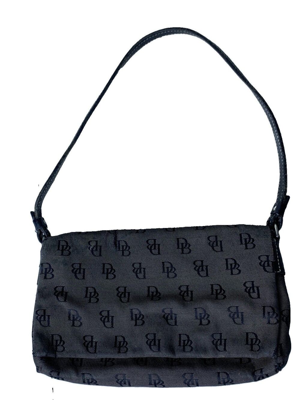 Vintage Y2K Dooney & Bourke Shoulder Bag Purse Signature Monogram Logo Canvas